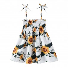 CM-Kid Toddler Girls Sleeveless Dress Summer Floral Dresses