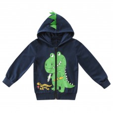 CM-Kid Toddler Boys Dinosaur Hoodies Zip Casual Long Sleeve Sweatshirt