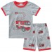 POPTEM Toddler Boy Pajamas Short Sleeve Fire Truck Pjs Cotton Sleepwear Sets 2-Pieces Red