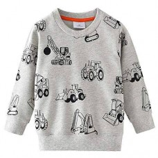 CM-Kid Boy Sweatshirts Long Sleeve Truck Casual Crewneck Tops Tees