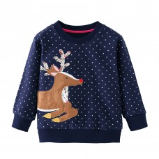 CM-Kid Toddler Boys Reindeer Sweatshirts Christmas Snow Crewneck