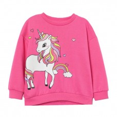 CM-Kid Toddler Girls Unicorn Sweatshirt Long Sleeve Tops Cotton Pullover