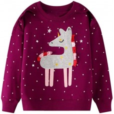 CM-Kid Toddler Girls Unicorn Sweatshirt Long Sleeve Top Cotton Pullove