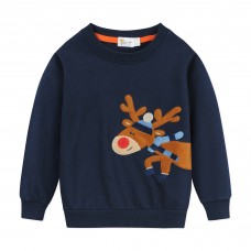 CM-Kid Toddler Boys Sweatshirts Long Sleeve Christmas Reindeer Tops Tees