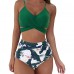 Women's Bikini Swimwear Two Pieces Bathing Suits High Waisted Tummy Control