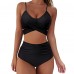 Women's Bikini Swimwear Two Pieces Bathing Suits High Waisted Tummy Control